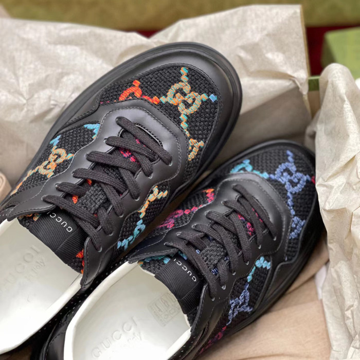 GUCCI Retro Webbing Printed Platform Flat Sneakers Shoes #nigo59189