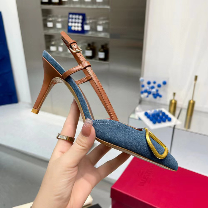 Valentino Women's Denim High Heels Shoes #nigo52228