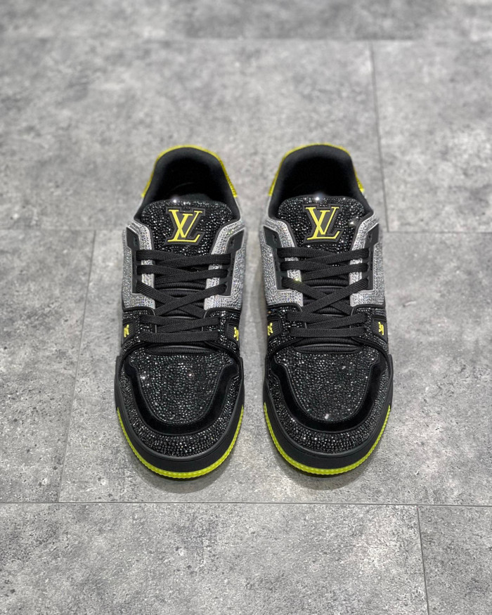 Louis Vuitton Low-Top Trainer With Sparkling Crystals Sneakers Shoes #nigo6523
