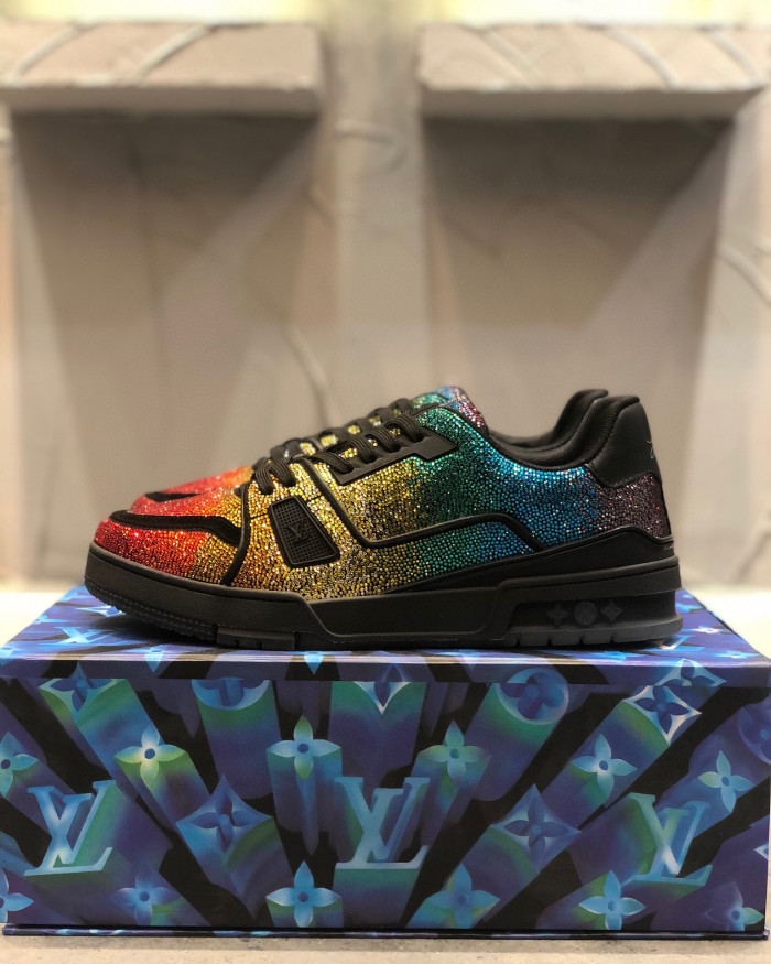 Louis Vuitton Low-Top Trainer With Sparkling Crystals Sneakers Shoes #nigo6523