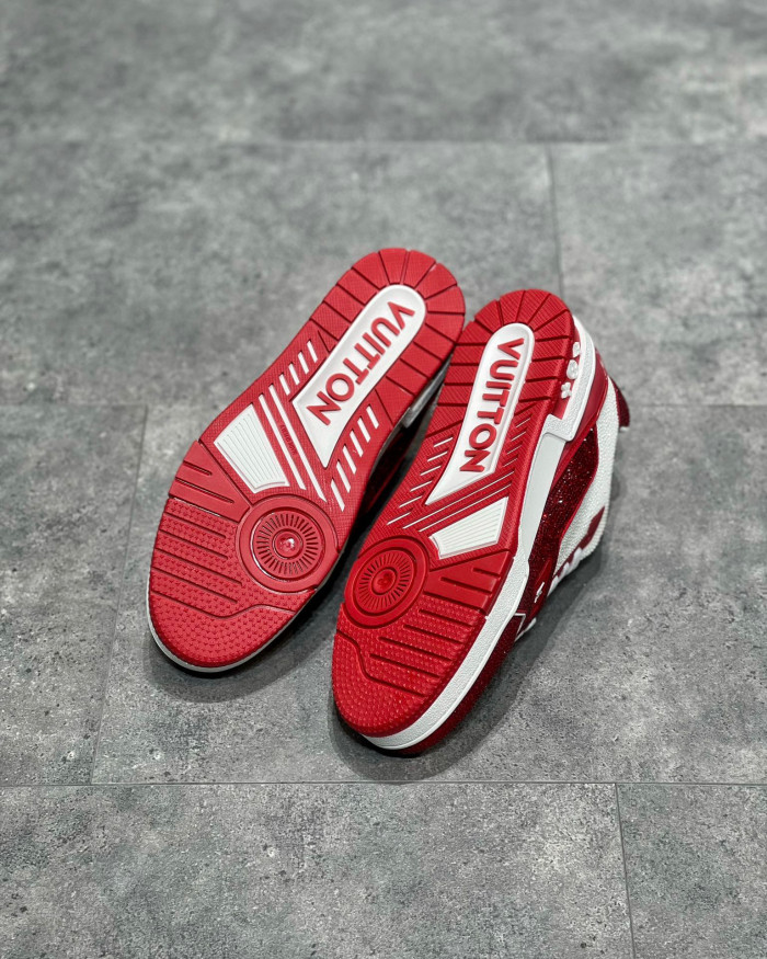 Louis Vuitton Low-Top Trainer With Sparkling Crystals Sneakers Shoes #nigo6523