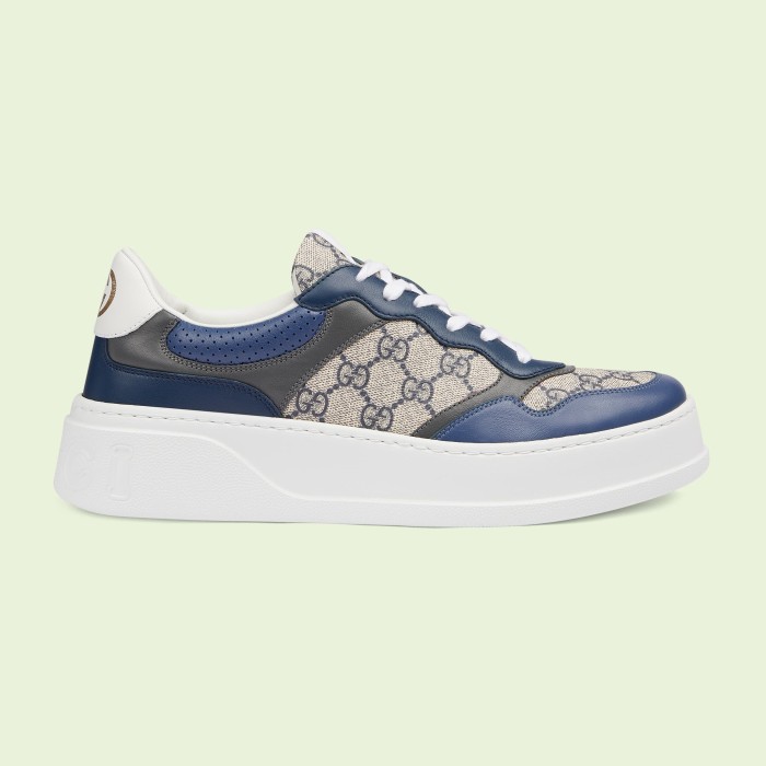 GUCCI Retro Webbing Printed Platform Flat Sneakers Shoes #nigo59189