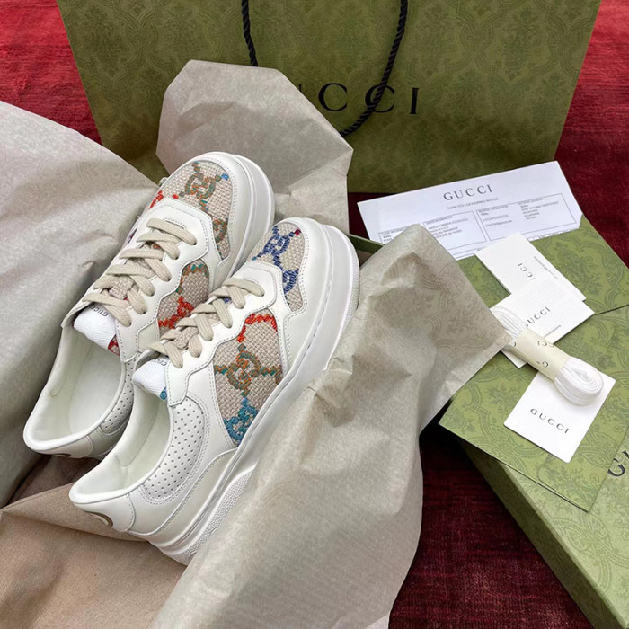 GUCCI Retro Webbing Printed Platform Flat Sneakers Shoes #nigo59189