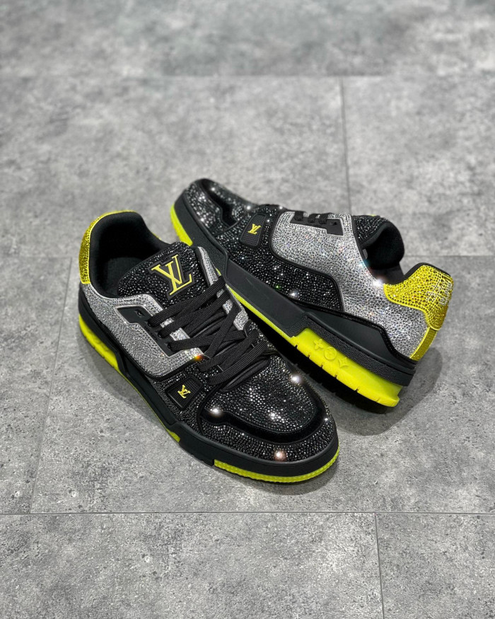 Louis Vuitton Low-Top Trainer With Sparkling Crystals Sneakers Shoes #nigo6523