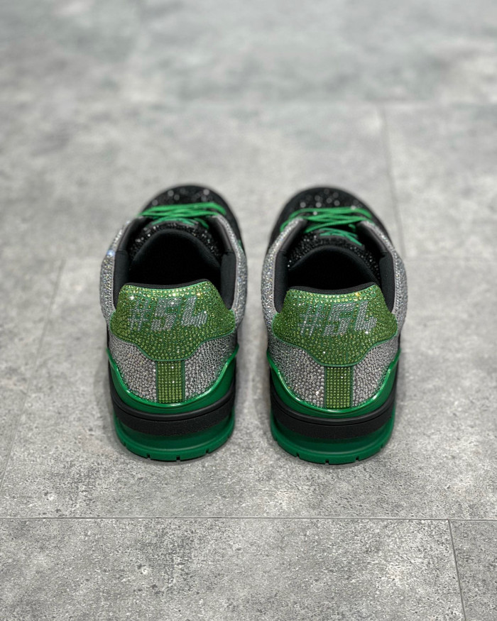 Louis Vuitton Low-Top Trainer With Sparkling Crystals Sneakers Shoes #nigo6523