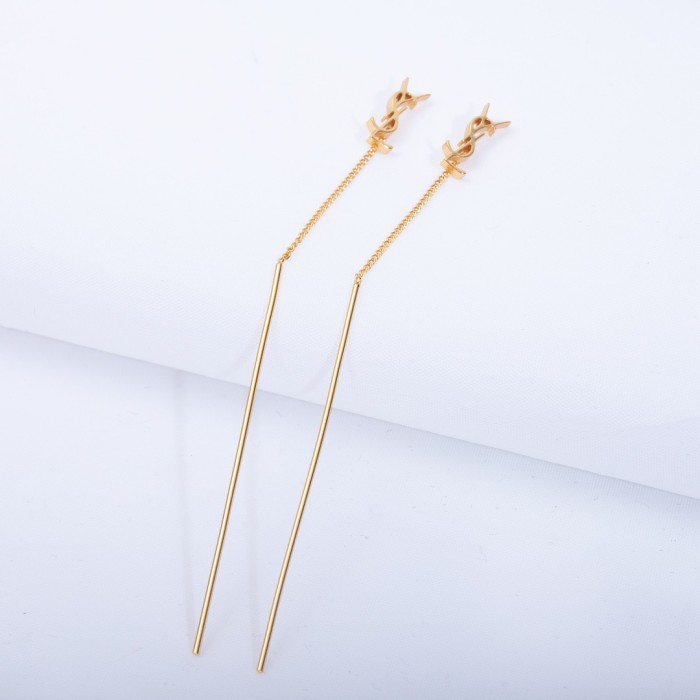 SAINT LAURENT NIGO Alphabet Threaded Metal earring jewelry #nigo89128
