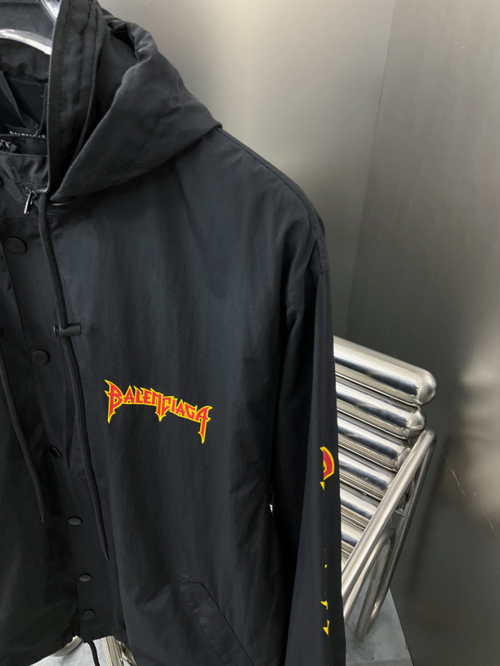 Balenciaga Black Lightweight Nylon Short Windbreaker Jacket #nigo3425