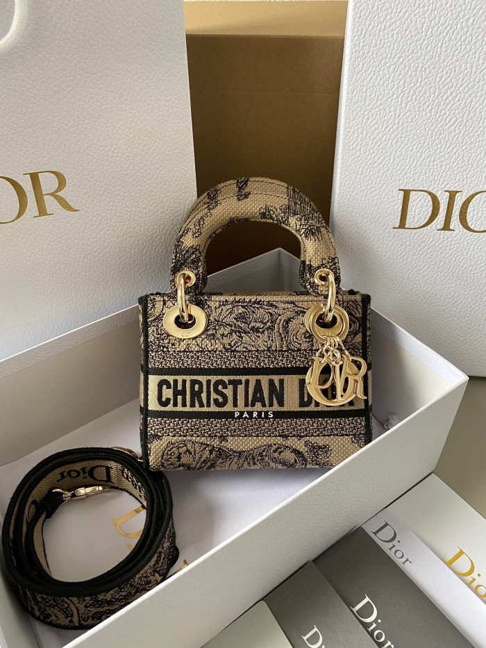 Dior Lady-D-Joy Bag NIGO Leather Carrying Chain Bag #nigo21446
