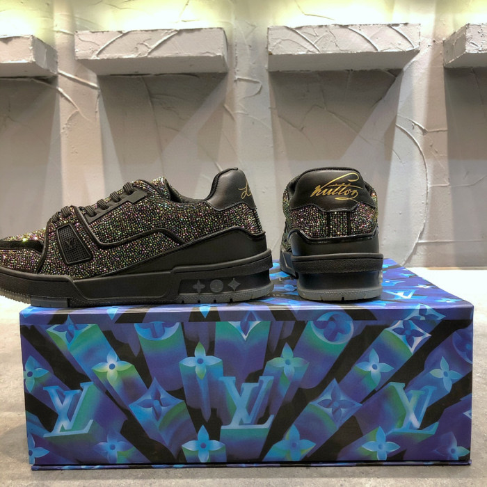 Louis Vuitton Low-Top Trainer With Sparkling Crystals Sneakers Shoes #nigo6523