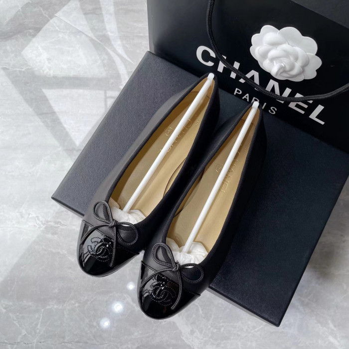 CHANEL Women's Lambskin Ballerina Flats Shoes #nigo51712