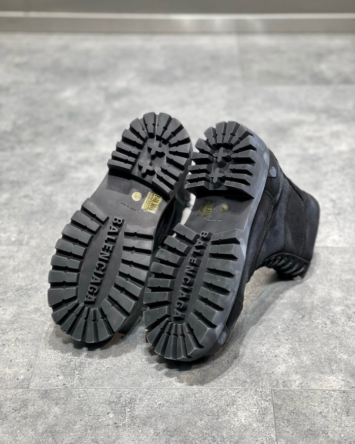 Balenciaga Men's  Women's Autumn And Winter Leather Worn Martin Boots Military Boots Shoes #nigo1439