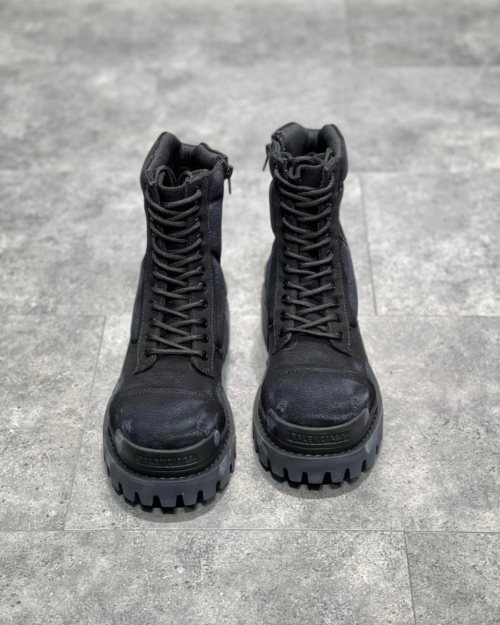 Balenciaga Men's  Women's Autumn And Winter Leather Worn Martin Boots Military Boots Shoes #nigo1439