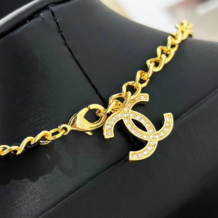 Chanel Full Diamond Ear Necklace Brass Accessories Jewelry #nigo82375