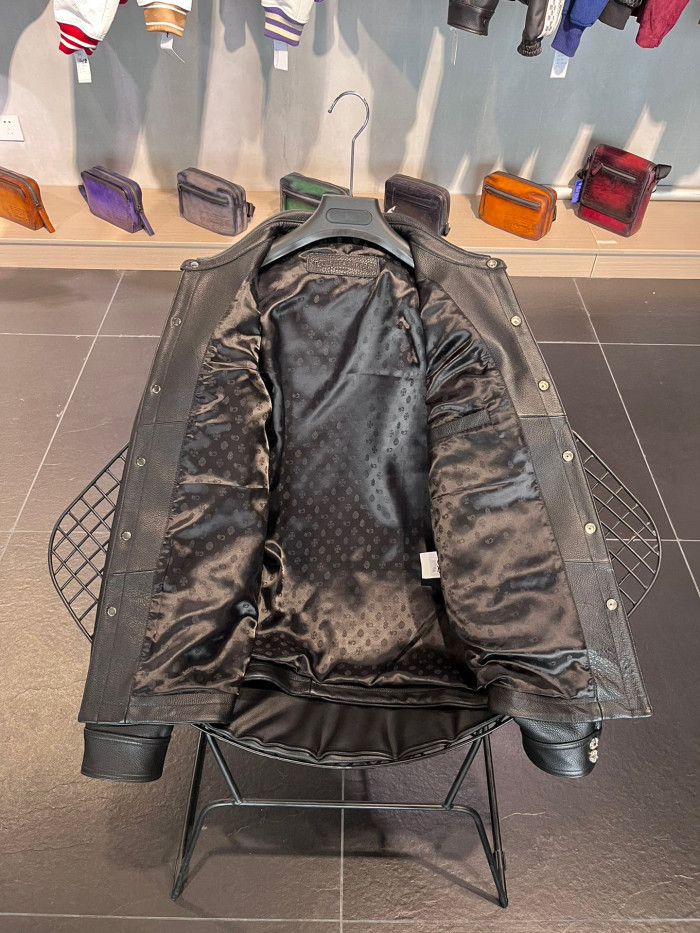Chrome Hearts Leather Button Jacket Coat #nigo5488