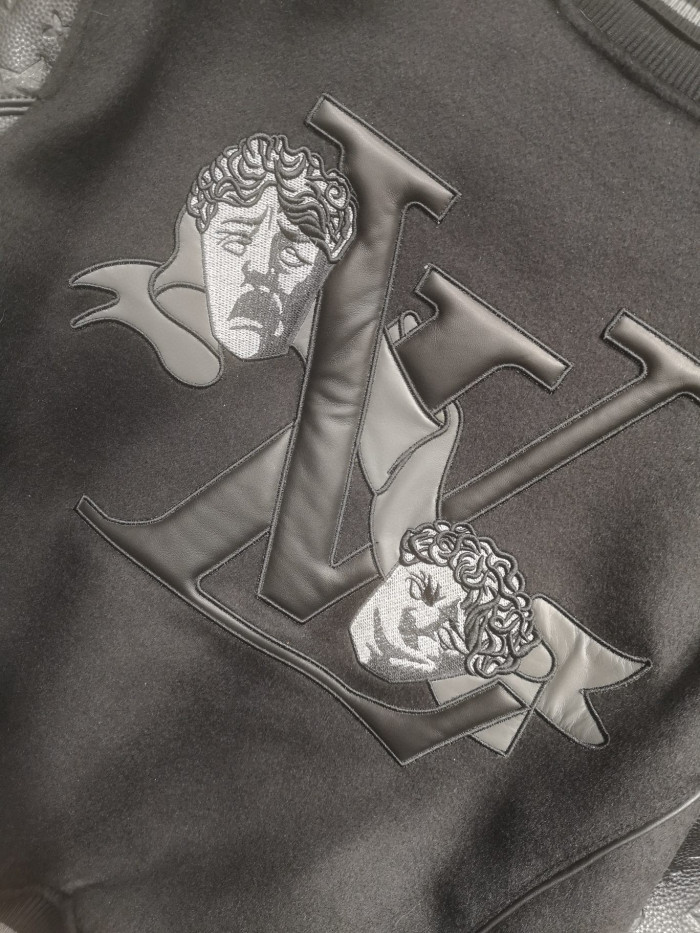 Louis Vuitton Monogram Embossed Leather And Wool Blouson Jacket #nigo6373
