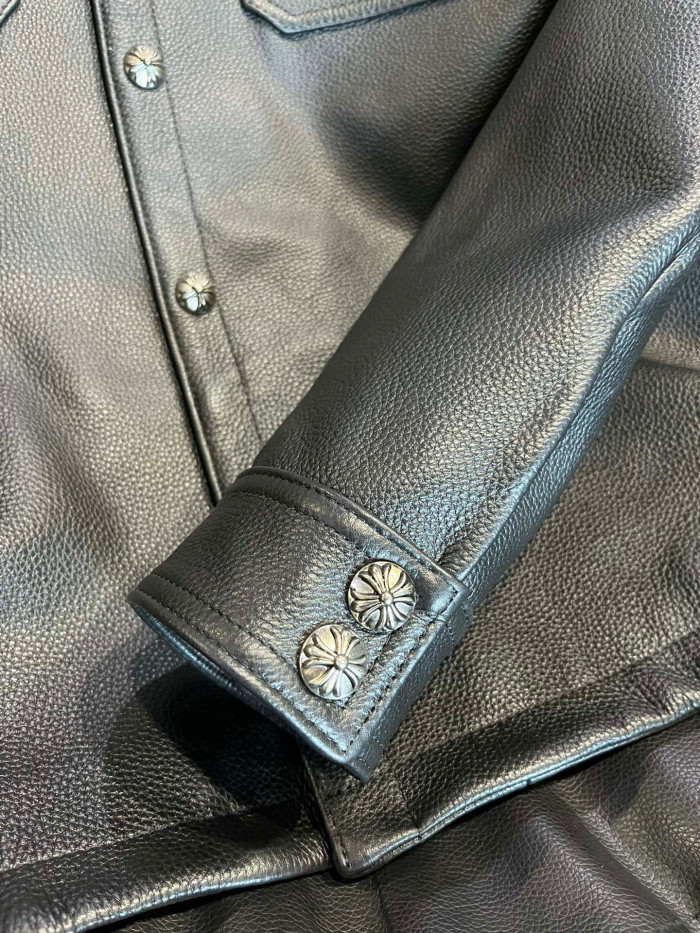 Chrome Hearts Leather Button Jacket Coat #nigo5488