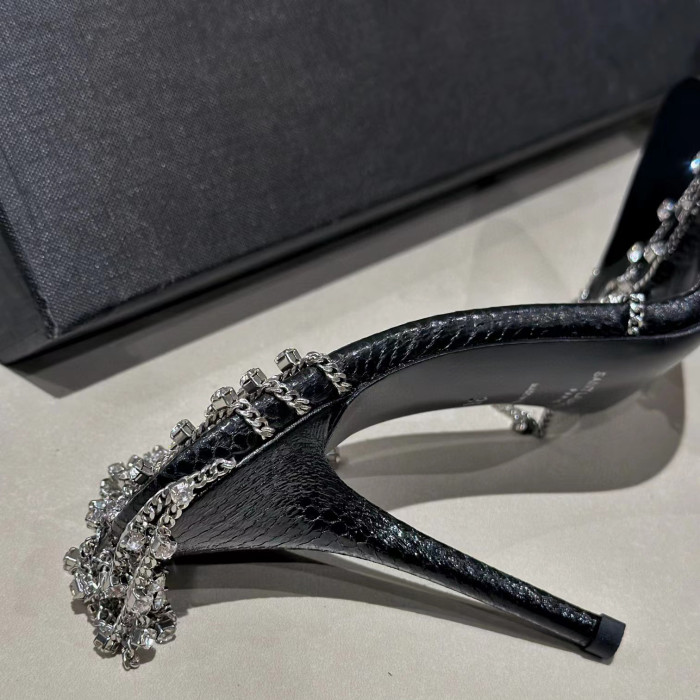 SAINT LAURENT Summer Women's Chain High Heel Sandals #nigo56273