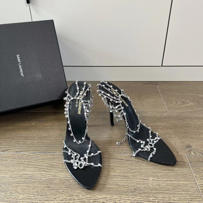 SAINT LAURENT Summer Women's Chain High Heel Sandals #nigo56273