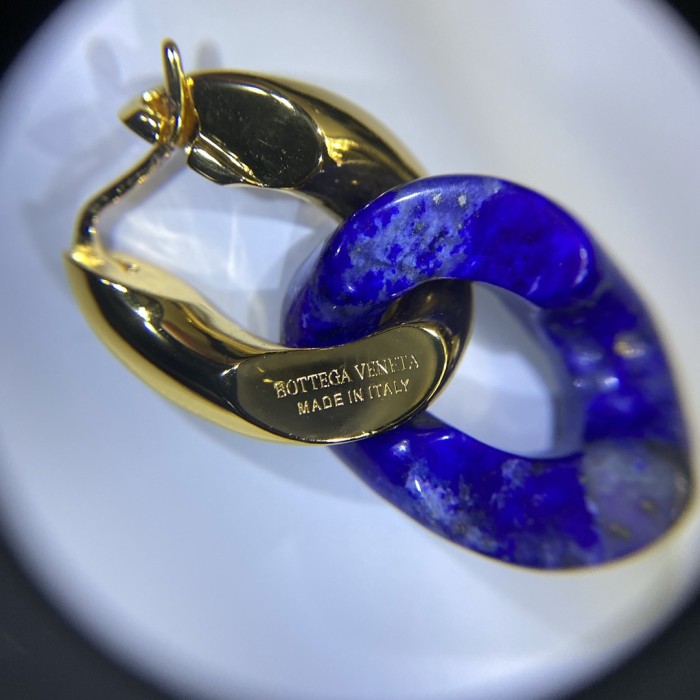 Bottega Veneta Lapis Lazuli Earrings Copper Gold-plated Accessories Jewelry #nigo82398