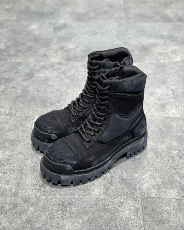 Balenciaga Men's  Women's Autumn And Winter Leather Worn Martin Boots Military Boots Shoes #nigo1439