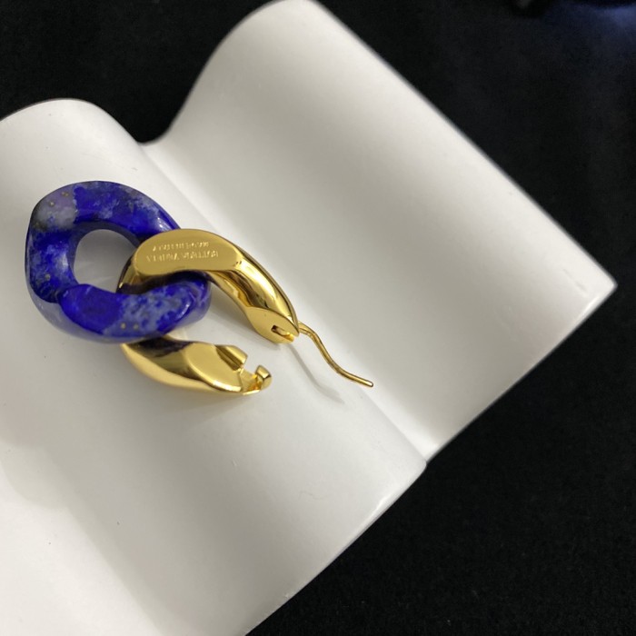 Bottega Veneta Lapis Lazuli Earrings Copper Gold-plated Accessories Jewelry #nigo82398