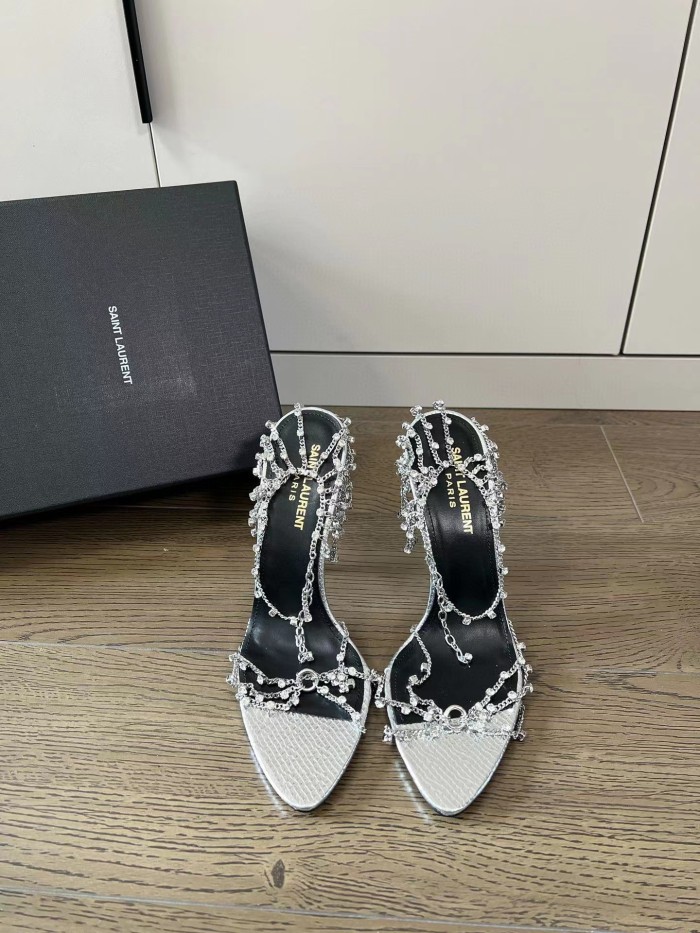 SAINT LAURENT Summer Women's Chain High Heel Sandals #nigo56273
