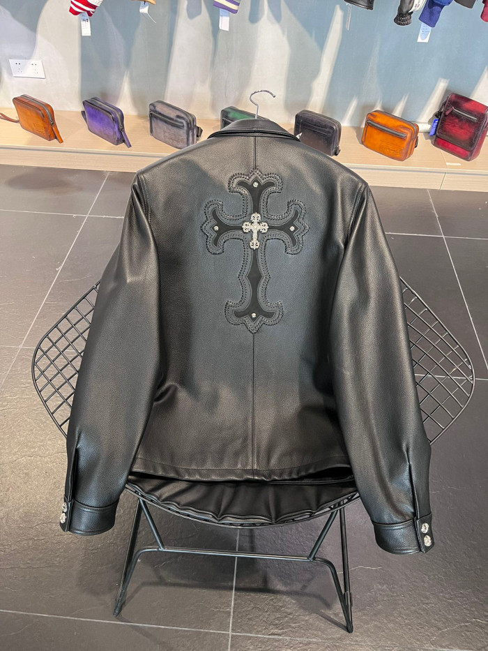 Chrome Hearts Leather Button Jacket Coat #nigo5488