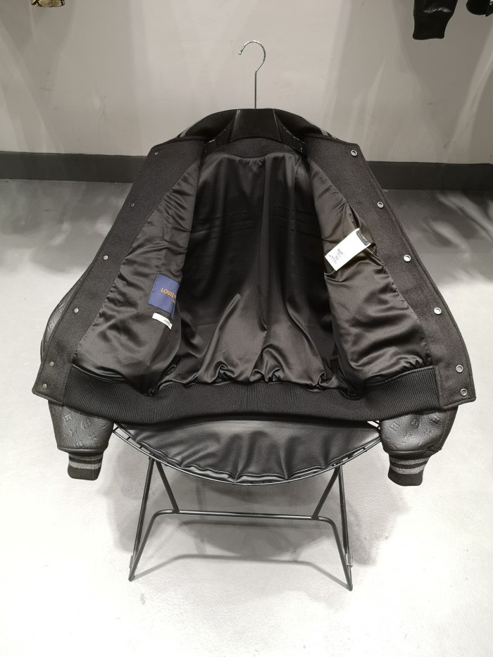 Louis Vuitton Monogram Embossed Leather And Wool Blouson Jacket #nigo6373