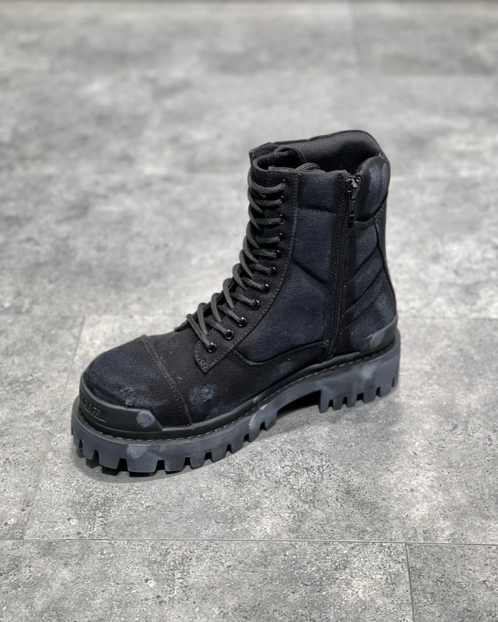 Balenciaga Men's  Women's Autumn And Winter Leather Worn Martin Boots Military Boots Shoes #nigo1439