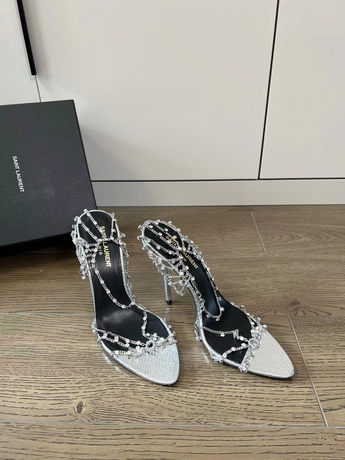 SAINT LAURENT Summer Women's Chain High Heel Sandals #nigo56273