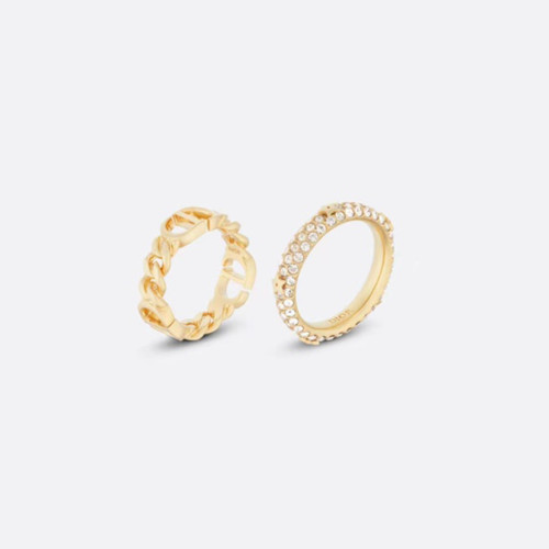 Dior Rhinestone Chain Stripe Two Piece Ring Accessories Jewelry #nigo82415
