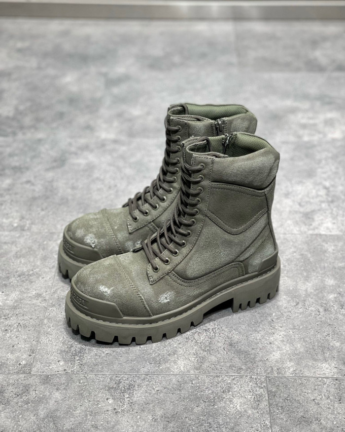 Balenciaga Men's  Women's Autumn And Winter Leather Worn Martin Boots Military Boots Shoes #nigo1439