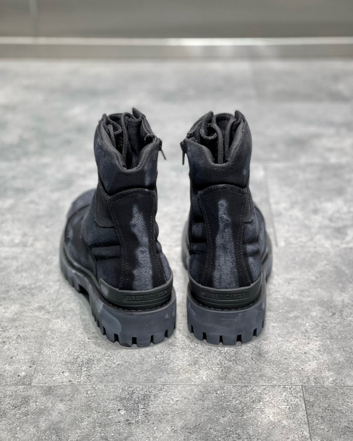Balenciaga Men's  Women's Autumn And Winter Leather Worn Martin Boots Military Boots Shoes #nigo1439