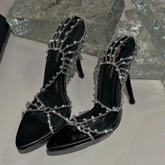 SAINT LAURENT Summer Women's Chain High Heel Sandals #nigo56273