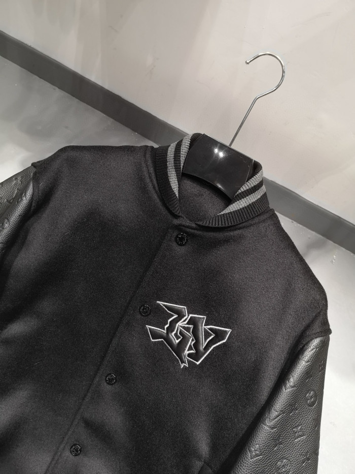 Louis Vuitton Monogram Embossed Leather And Wool Blouson Jacket #nigo6373