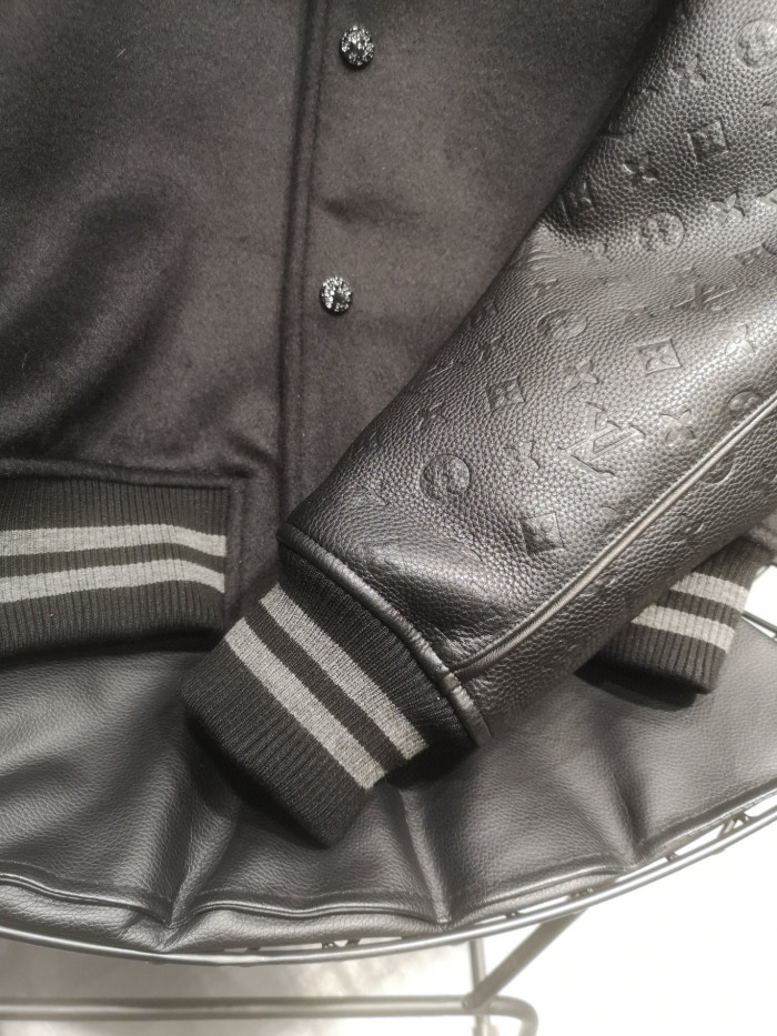 Louis Vuitton Monogram Embossed Leather And Wool Blouson Jacket #nigo6373