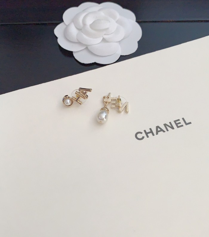 Chanel Copper Gilded Logo Brooch Earrings Accessories Jewelry #nigo82459
