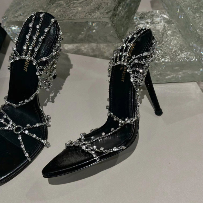 SAINT LAURENT Summer Women's Chain High Heel Sandals #nigo56273