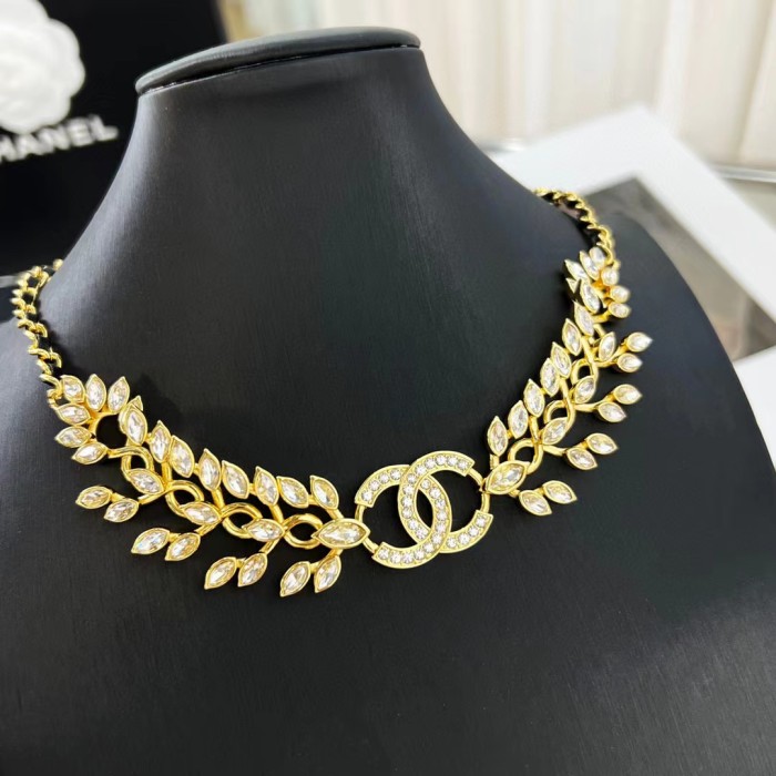 Chanel Full Diamond Ear Necklace Brass Accessories Jewelry #nigo82375