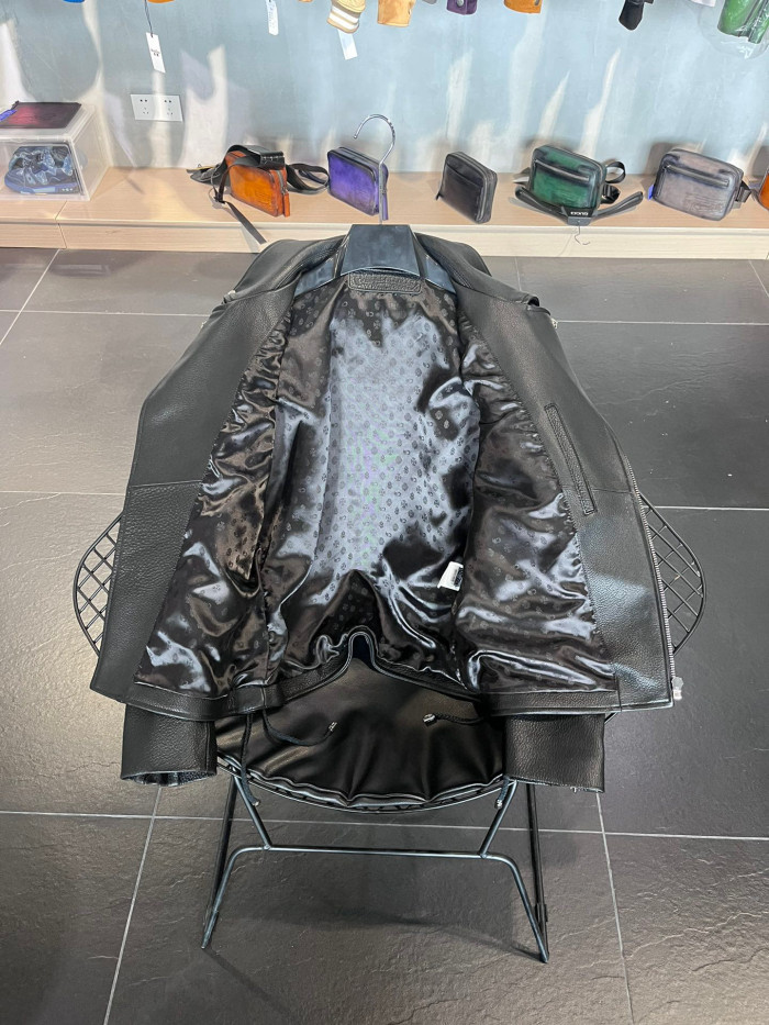 Chrome Hearts Men's And Women's Lychee Leather Jacket #nigo7558