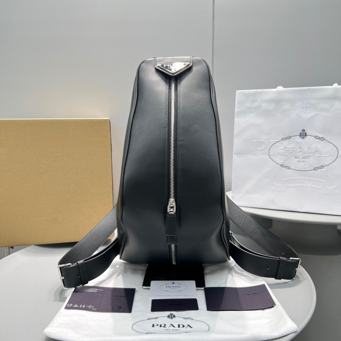 Prada Double Shoulder Triangle Zip Backpack #nigo4688