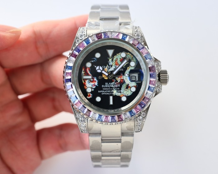 Rolex Color Diamond Fine Steel Men's Watch Accessories Jewelry #nigo82434
