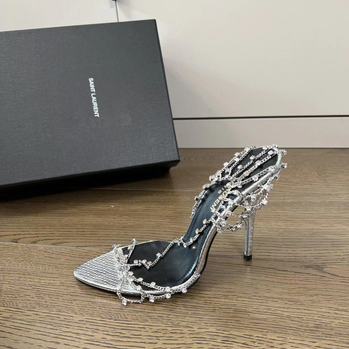 SAINT LAURENT Summer Women's Chain High Heel Sandals #nigo56273