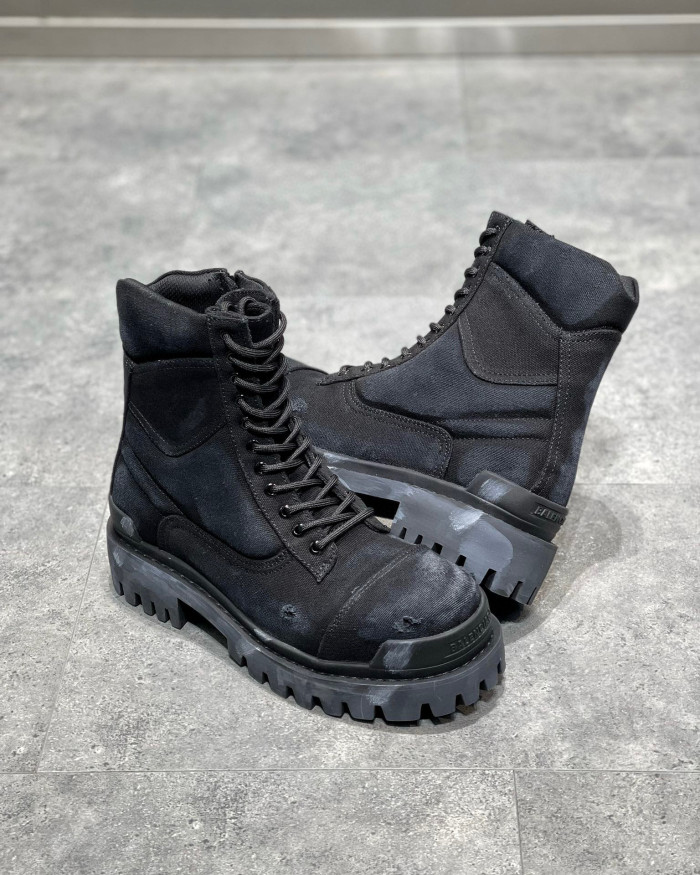 Balenciaga Men's  Women's Autumn And Winter Leather Worn Martin Boots Military Boots Shoes #nigo1439