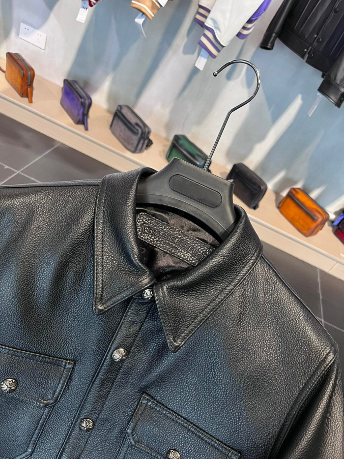 Chrome Hearts Leather Button Jacket Coat #nigo5488