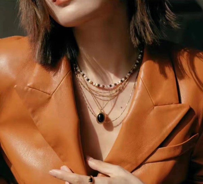 Bottega Veneta Brass Carved Pattern Necklace Accessories Jewelry #nigo82385