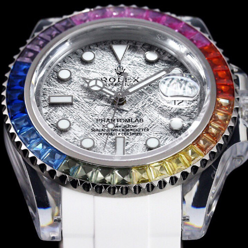 Rolex glass crystal series white tape plus transparent tape blue luminous watch accessories jewelry #nigo82249