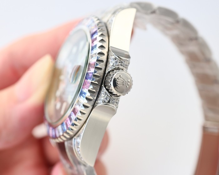 Rolex Color Diamond Fine Steel Men's Watch Accessories Jewelry #nigo82434
