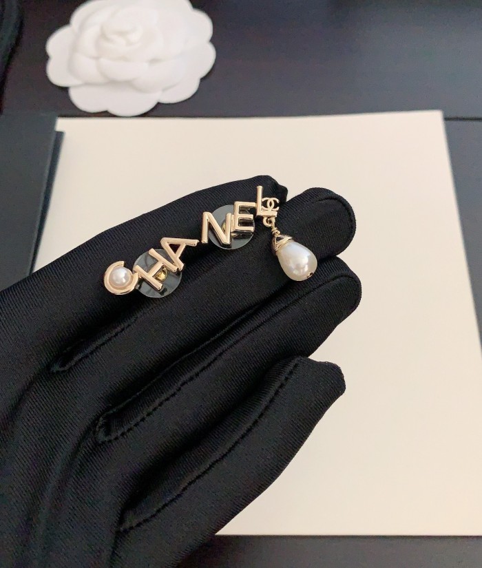 Chanel Copper Gilded Logo Brooch Earrings Accessories Jewelry #nigo82459