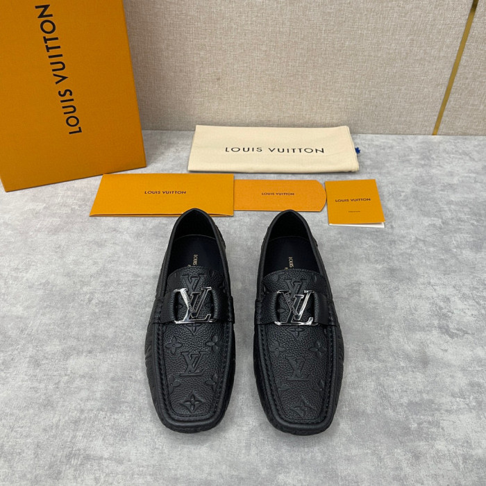 Louis Vuitton NIGO Leather Dark Grain Logo Muller Shoes #nigo94279